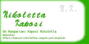 nikoletta kaposi business card